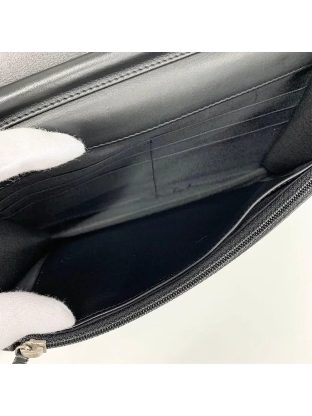 Chanel Caviar Leather CC Logo Shoulder Bag Chain Wallet
